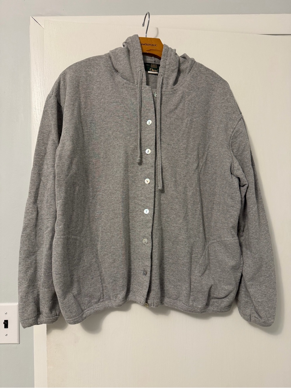 Grey Button-Up Hoodie Jacket
